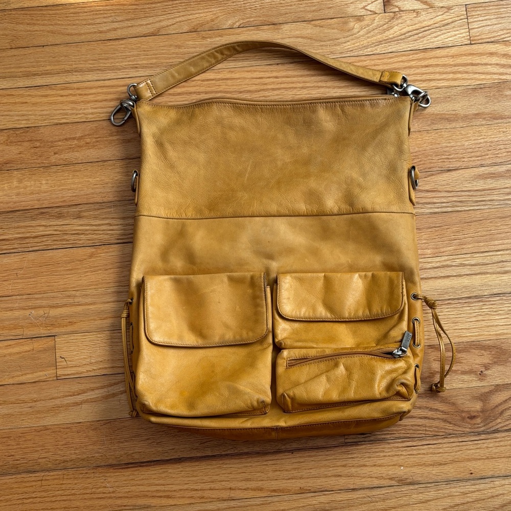 HOBO Mustard Leather Hobo Bag